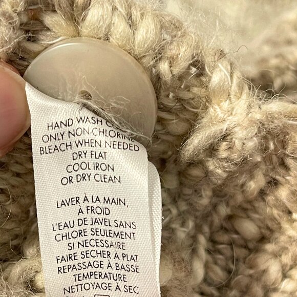 Calvin Klein Chunky Knit Cardigan Sweater Womens M Wool Mohair Cozy Fall Style - Picture 12 of 14